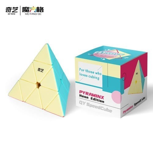 Cube Pyraminx Qiyi Qiming S2 Stickerless Macaron Original