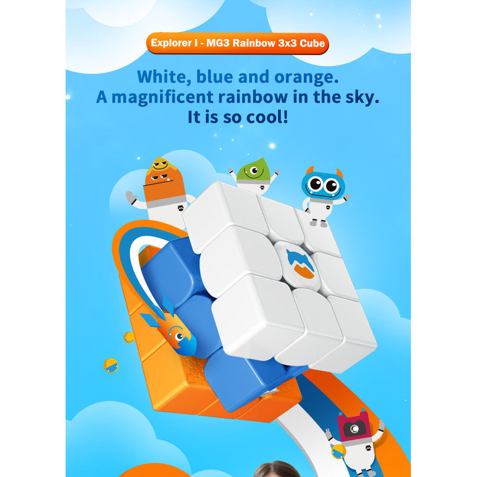 Cube 3x3 Gan Monster go Rainbow V3 Stickerless Original