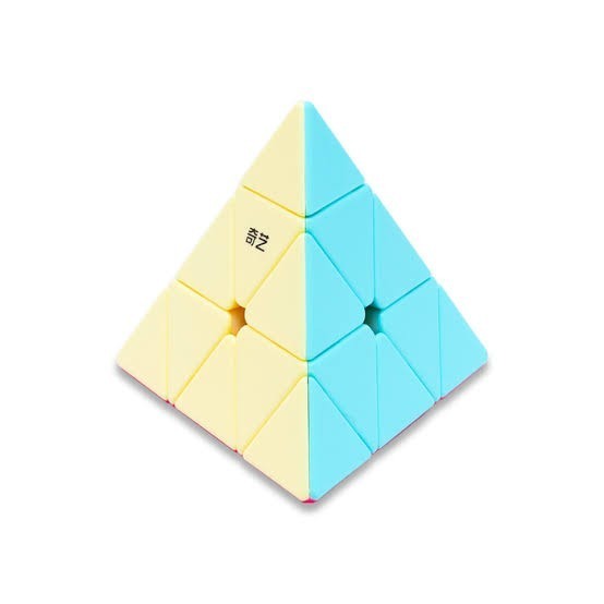Cube Pyraminx Qiyi Qiming S2 Stickerless Macaron Original