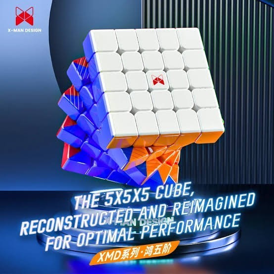 Cube 5x5 Qiyi Xman Hong Magnetic Ballcore UV Coated 5x5 Stickerless