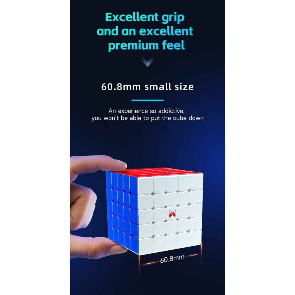 Cube 5x5 Qiyi Xman Hong Magnetic Ballcore UV Coated 5x5 Stickerless