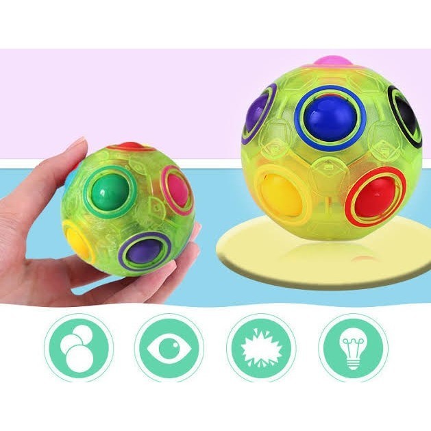 Qiyi Rainbow Ball 12 Hole Glow in The dark Original