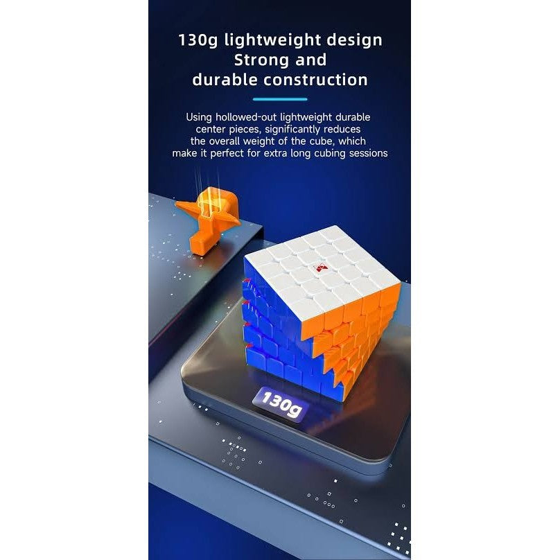 Cube 5x5 Qiyi Xman Hong Magnetic Ballcore UV Coated 5x5 Stickerless