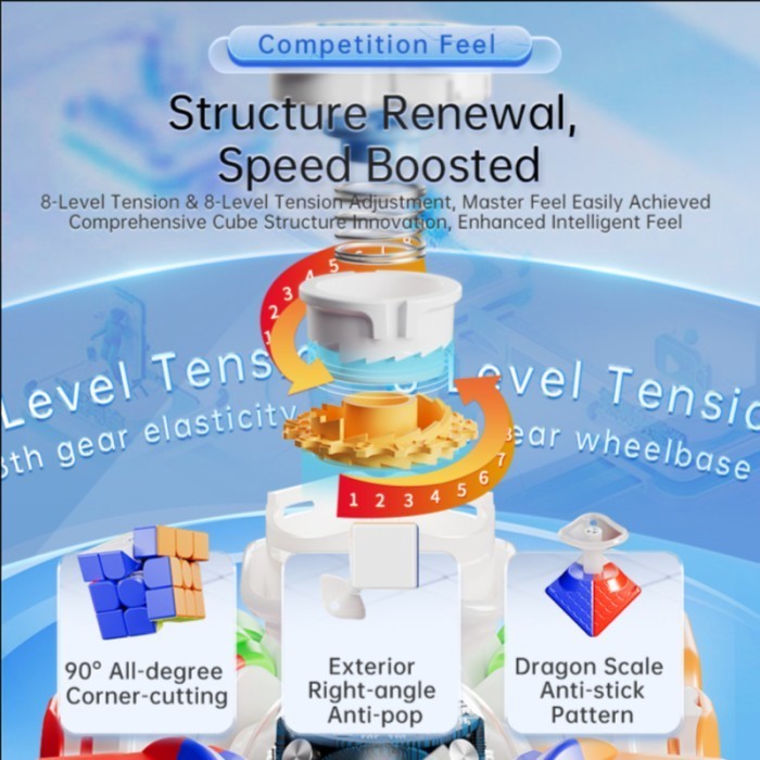 Cube 3x3 Moyu Weilong V10 AI Smart cube Stickerless Original - FROSTED