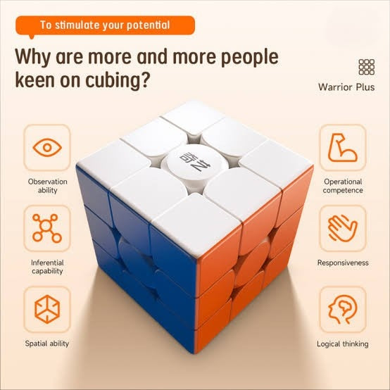 Cube 3x3 Qiyi warrior Plus 18 cm Stickerless Original
