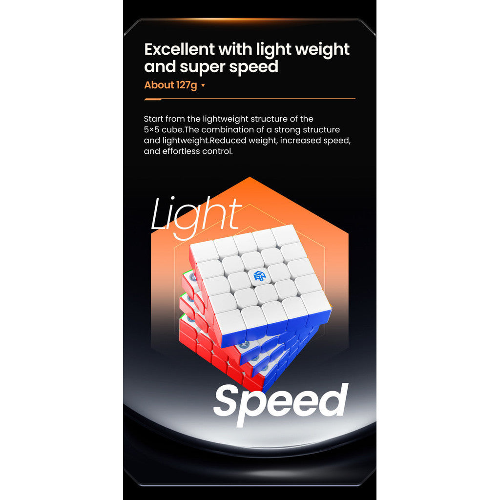Cube 5x5 Gan 562 Magnetic Stickerless Original