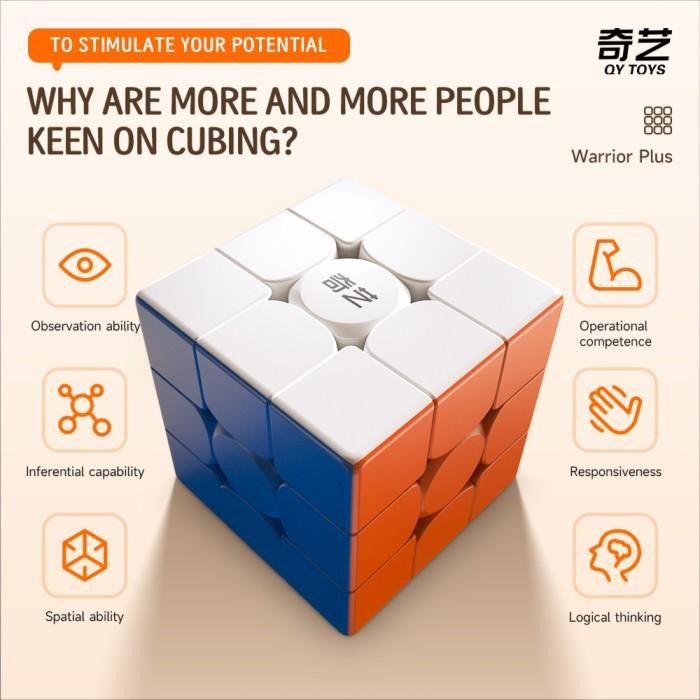 Cube 3x3 Qiyi Warrior Plus M 3x3 18.8cm  Stickerless Original