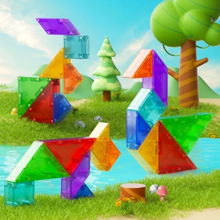Puzzle 3D Qiyi Tangram Magnetic Transparant Original