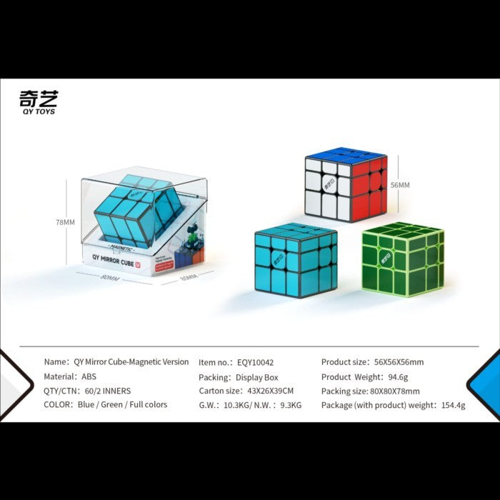 Cube 3x3 Qiyi Mirror 3x3 Tiled Stickerless Original - STICKERLESS, STANDAR