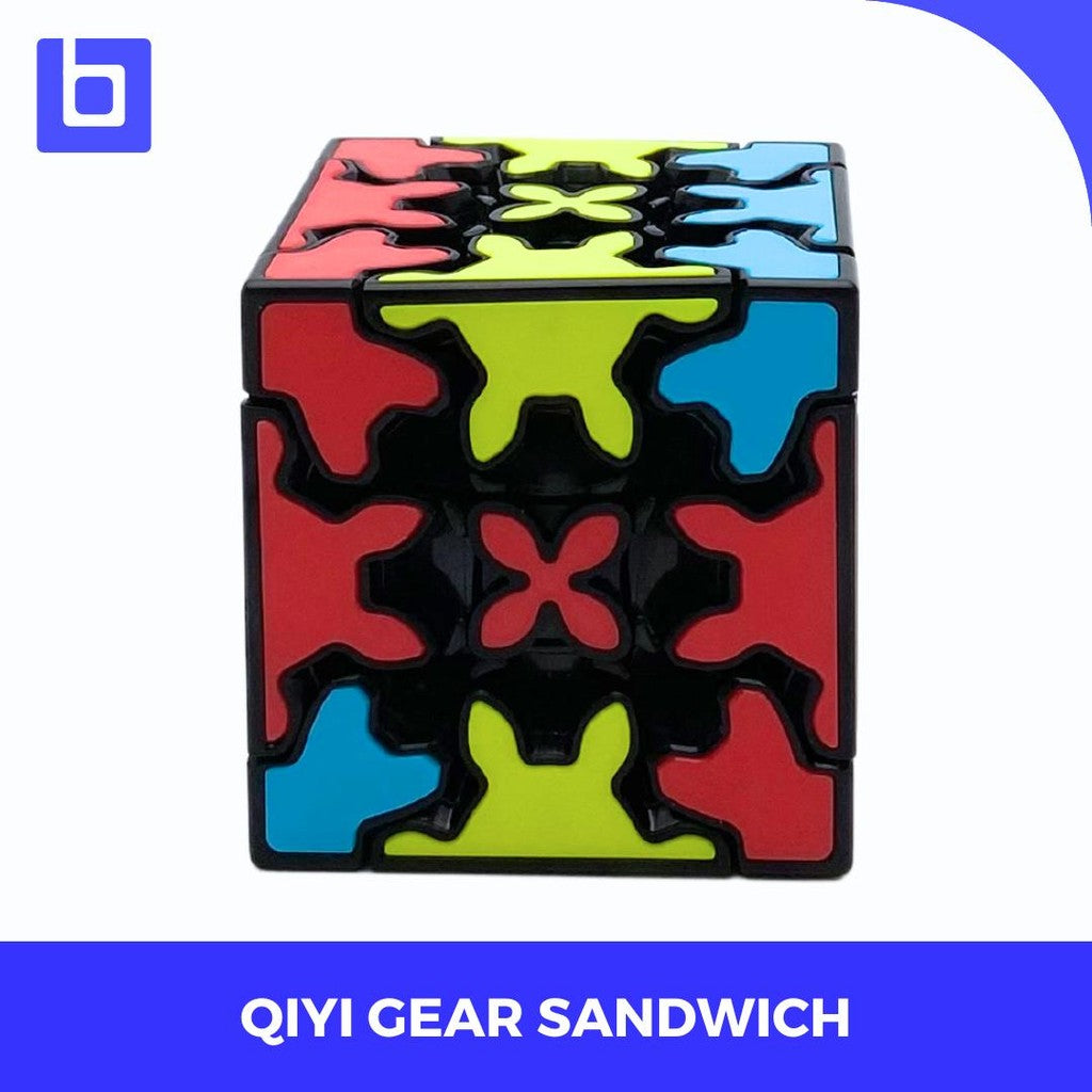 TWISTY PUZZLE - Qiyi Gear Sandwich 3x3 Cube Blackbase Original