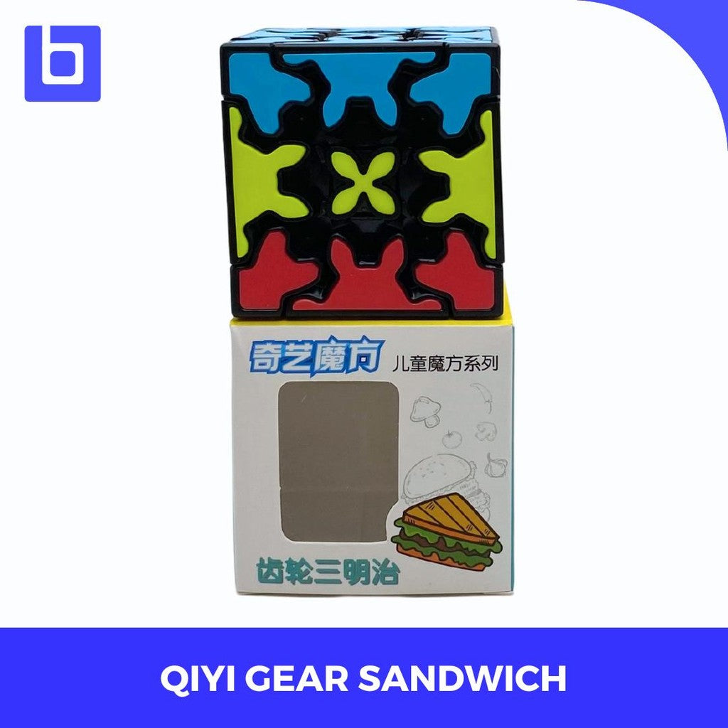 TWISTY PUZZLE - Qiyi Gear Sandwich 3x3 Cube Blackbase Original