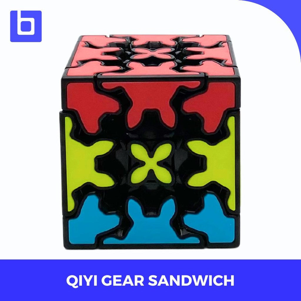 TWISTY PUZZLE - Qiyi Gear Sandwich 3x3 Cube Blackbase Original