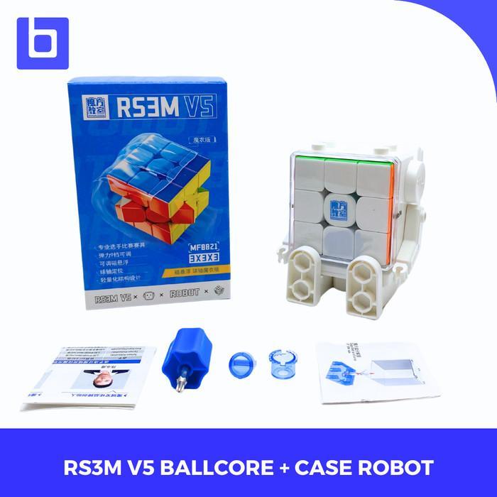 Cube 3x3 Cube Moyu Rs3m V5 Ballcore UV + CASE ROBOT
